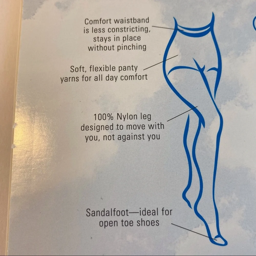 HANES Women’s Comfort Matters Sheer Nylons Non Control Sandalfoot Off Black ef